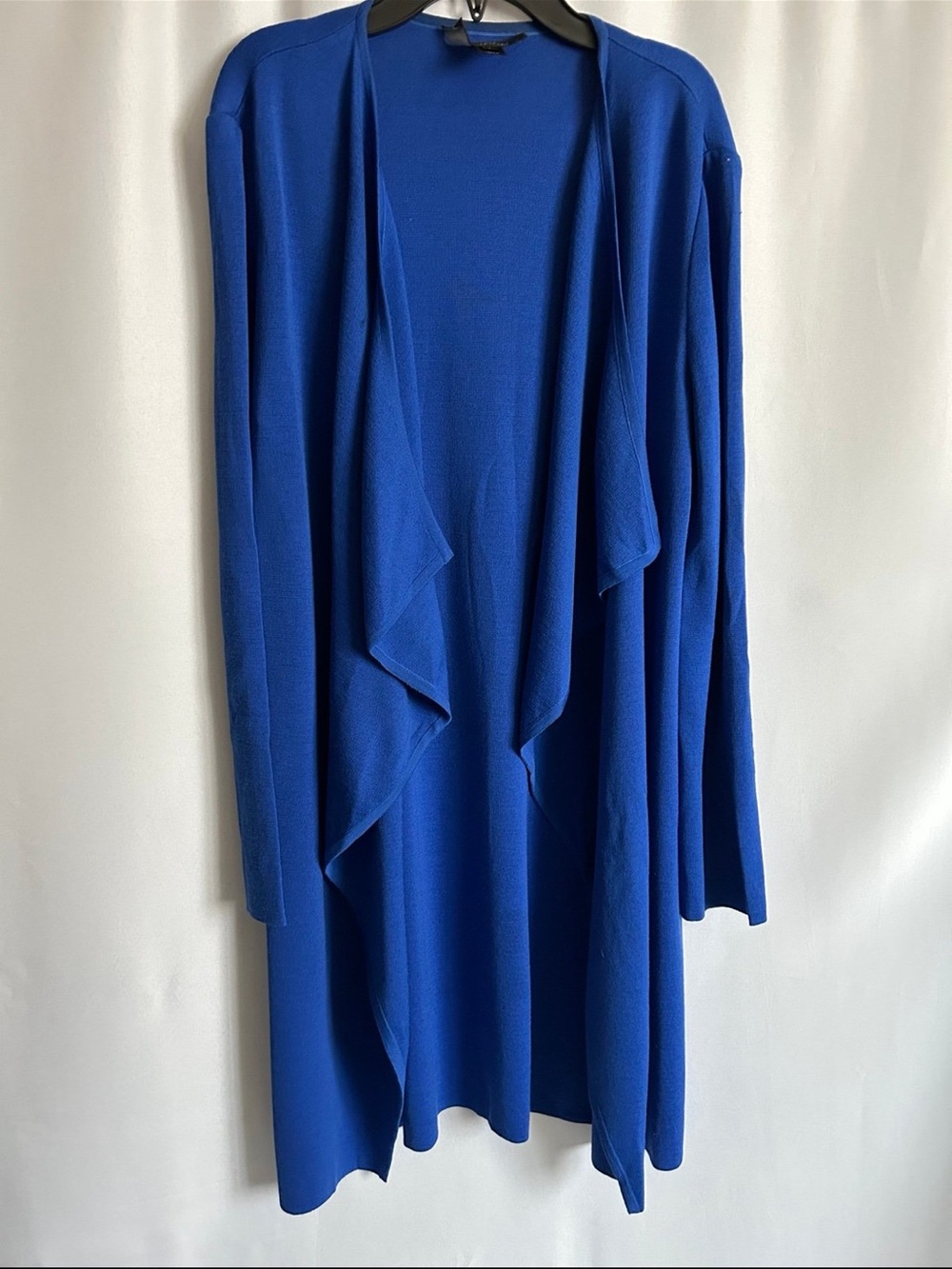 St. John Santana Royal Blue Open Front Drape Cardigan
